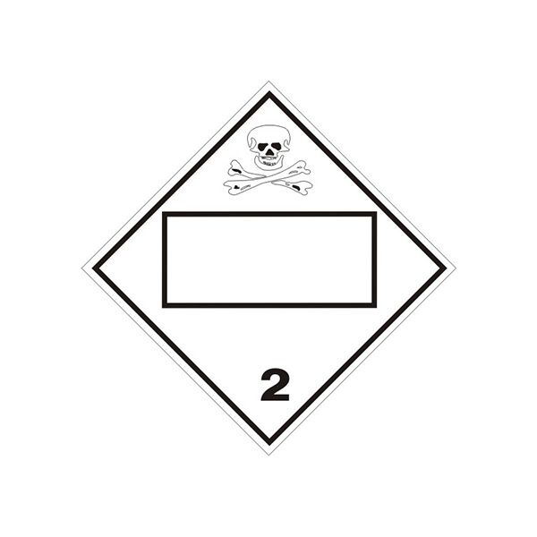 DOT Placard: Poison/Toxic Gas Picto Blank - Class 2 Dot Placard sign, Adhesive Vinyl, 10.75