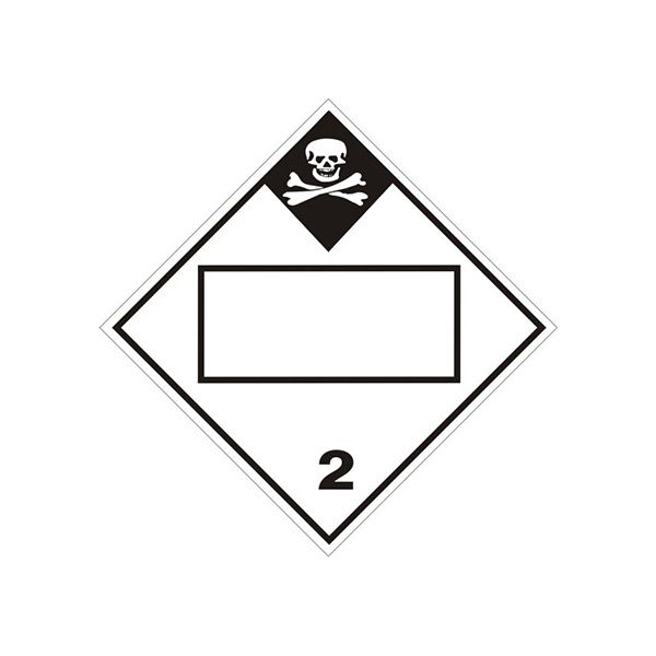DOT Placard: Poison/Toxic Gas Picto Diamond Blank - Class 2 Dot Placard sign, Adhesive Vinyl, 10.75