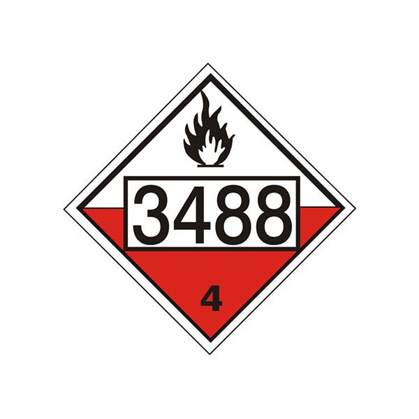 3488 Self Heating, Solid Organic - Class 4 Placard, Cardstock, 10.75