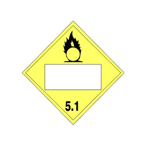 Oxidizer Blank 5.1 - Class 5 Placard, Magnetic, 10.75
