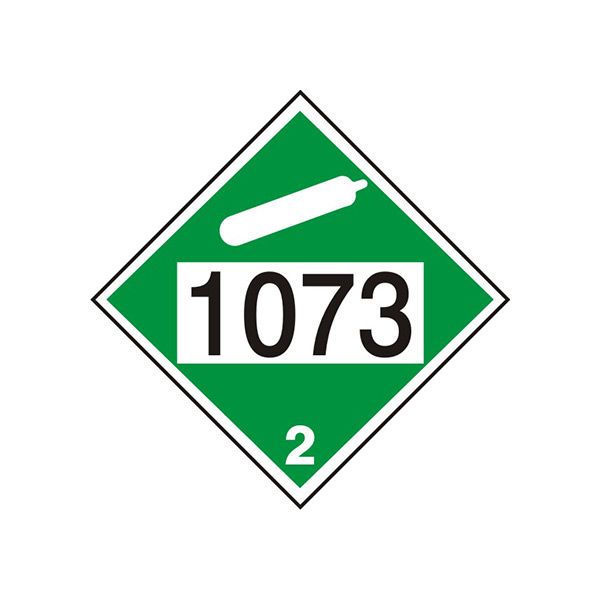1073 Oxygen Refrigerated Cryogenic Liquid - Class 2 Dot Placard, Magnetic, 10.75