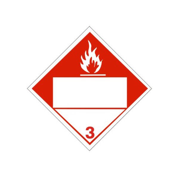 Dot Flame Picto - Blank Box - Class 3 Placard, Cardstock, 10.75
