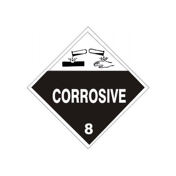 Corrosive Picto - Class 8 Placard, Magnetic, 10.75