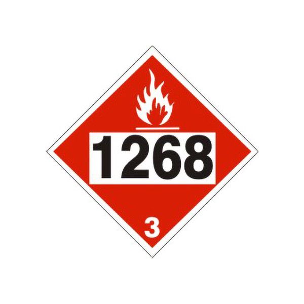 1268 Petroleum Distillates N.O.S. - Class 3 Placard, Magnetic, 10.75