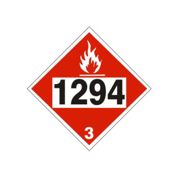 1294 Toluene - Class 3 Placard, Rigid Vinyl, 10.75