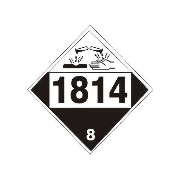 1814 Potassium Hydroxide Solution - Class 8 Placard, Cardstock, 10.75