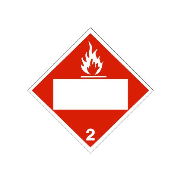 Flame Picto Flammable Liquid Blank - Class 2 Dot Placard, Cardstock, 10.75