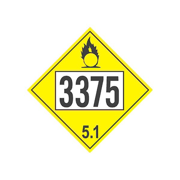 3375 Ammonium Nitrate - Class 5 Placard, Cardstock, 10.75