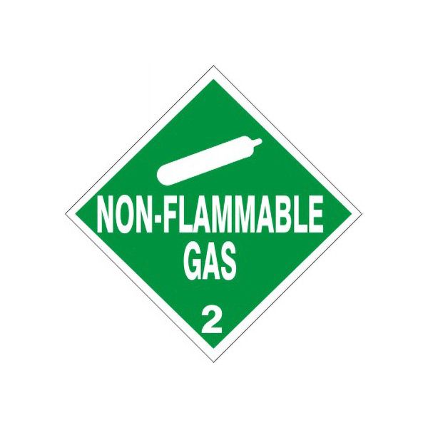 Non-Flammable Gas - Class 2 Dot Placard, Cardstock, 10.75