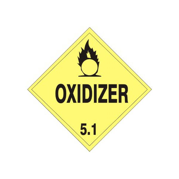 Oxidizer - Class 5 Placard, Magnetic, 10.75