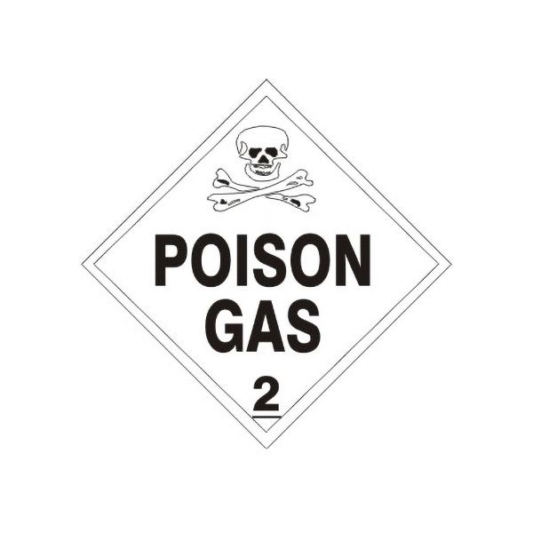 Poison Gas With Poison Picto - Class 2 Dot Placard, Cardstock, 10.75
