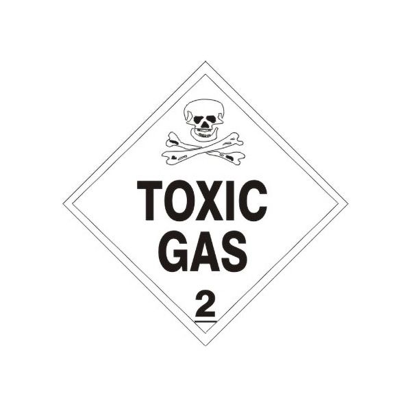 DOT Placard: Toxic Gas With Picto - Class 2 Dot Placard sign, Adhesive Vinyl, 10.75