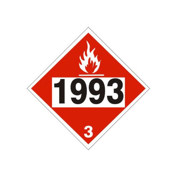 Dot Flame Picto  1993  Flammable Liquids N.O.S.  Fuel Oil  Diesel sign, Adhesive Vinyl, 10.75