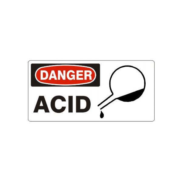 Danger: Acid Beaker Picto, Plastic (.040), 7X17
