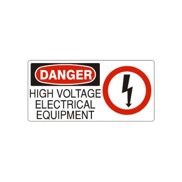 Danger High Voltage Electrical Equipment With Symbol sign, Aluminum (.040), 7X17