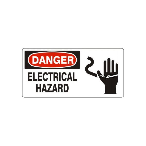 Danger: Electrical Hazard With  Picto, Plastic (.040), 7X17