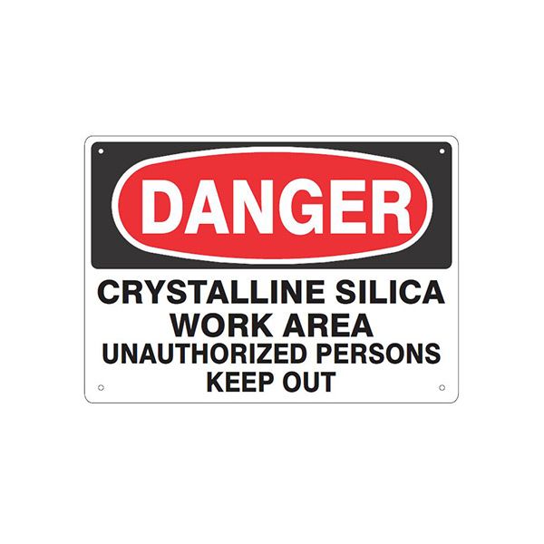 Danger Crystalline Silica Work Area Unauthorized Persons Keep Out - Silica Danger Sign sign, Aluminum (.040), 10X14