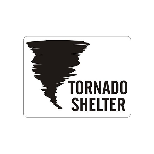 Tornado Shelter Picto sign, Adhesive Vinyl, 7X10