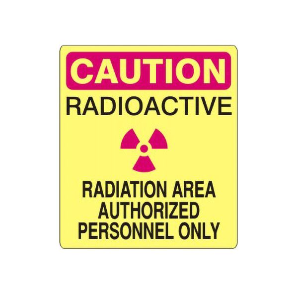 Caution Radioactive Symbol Radiation Area Authorized Personnel Only Radiation Symbol sign, Aluminum (.040), 7X10