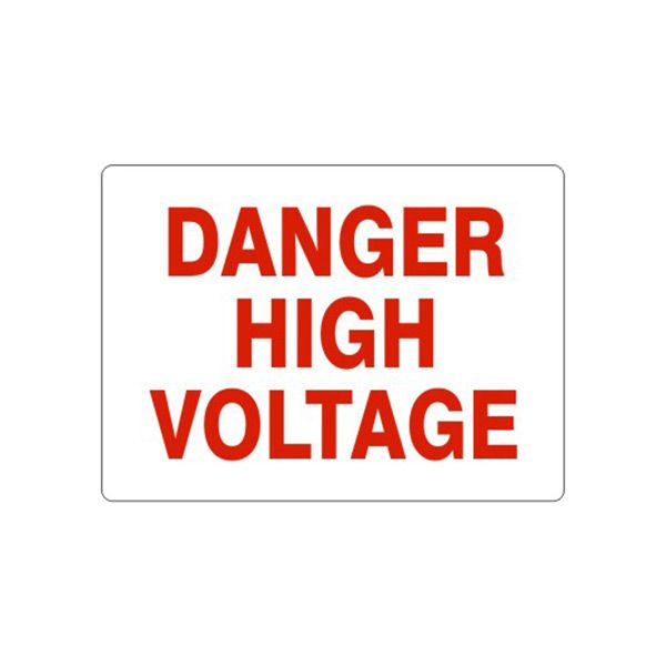 Danger High Voltage Sign, Plastic (.040), 14X20
