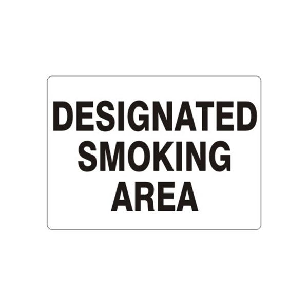 Designated Smoking Area sign, Aluminum (.040), 10X14