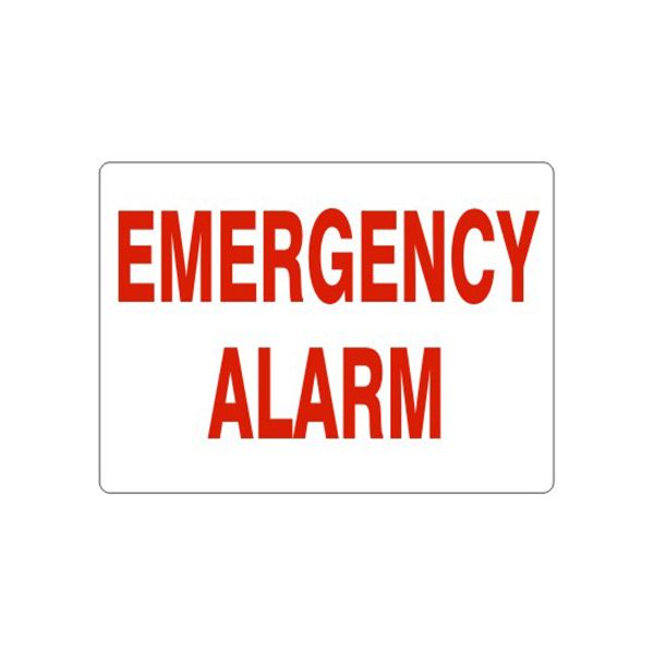 Emergency Alarm sign, Aluminum (.040), 14X20