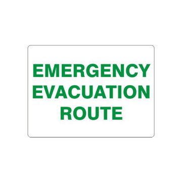 Emergency Evacuation Route - G-161333 Emergency Evacuation Route, Plastic (.040), 10X14