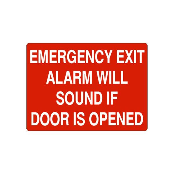 Emergency Exit Alarm Will Sound If Door Is Opened, Plastic (.040), 7X10