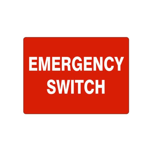 Emergency Switch sign, Aluminum (.040), 10X14