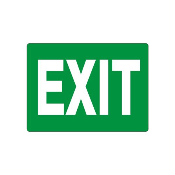 Exit Sign- White On Green, Plastic (.040), 7X10