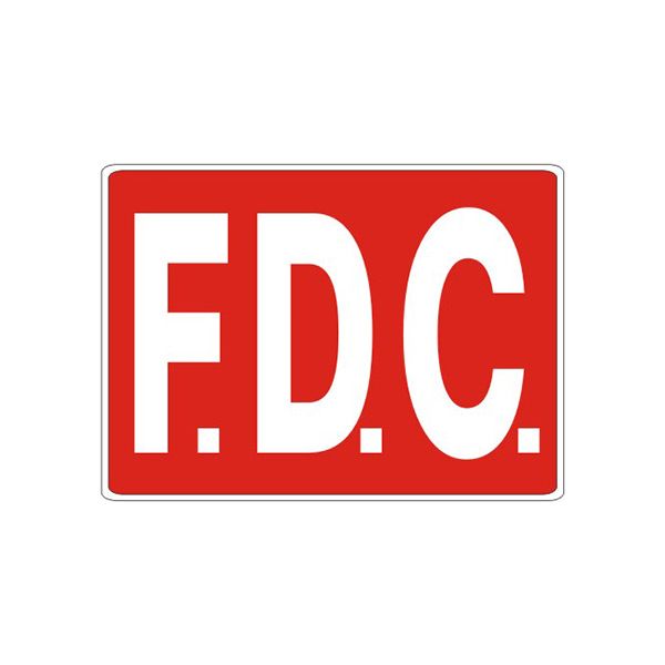 F.D.C Fire Department Connection 6”Ltrs sign, Aluminum (.040), 7X10