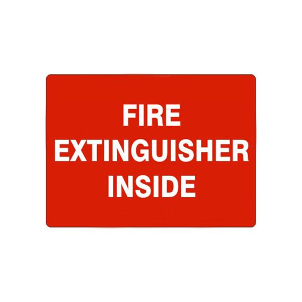Fire Extinguisher Inside sign, Adhesive Vinyl, 7X10