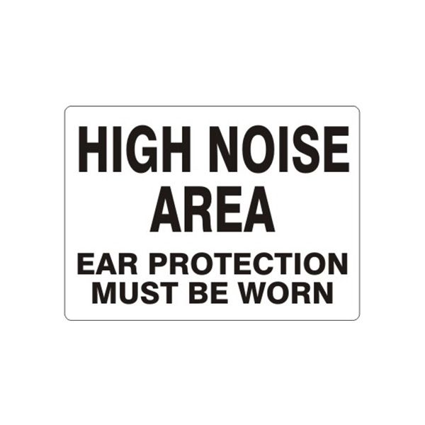 High Noise Area Ear Protection Must Be Worn sign, Aluminum (.040), 7X10