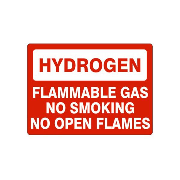 Hydrogen Flammable Gas No Smoking No Open Flames, Plastic (.040), 7X10