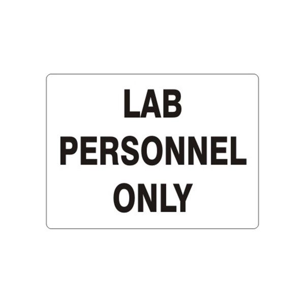 Lab Personnel Only sign, Adhesive Vinyl, 7X10