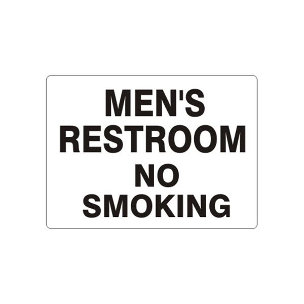 Men’S Restroom No Smoking sign, Aluminum (.040), 14X20