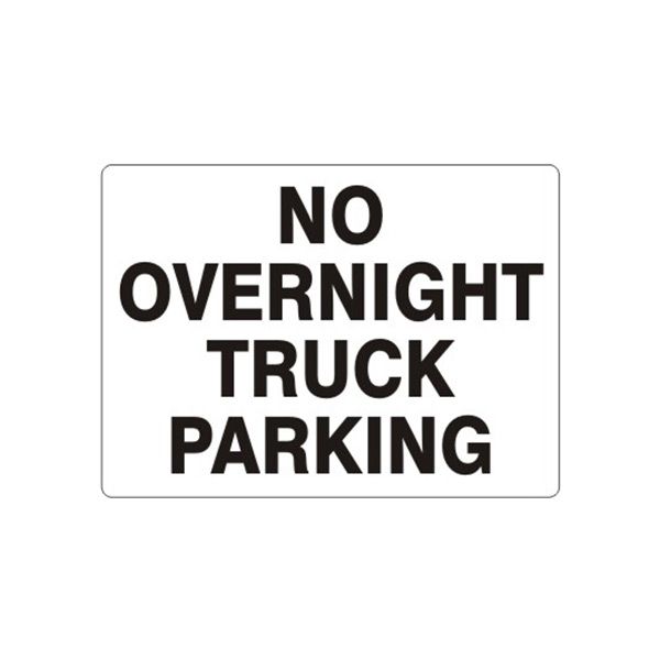 No Overnight Truck Parking, Plastic (.040), 7X10