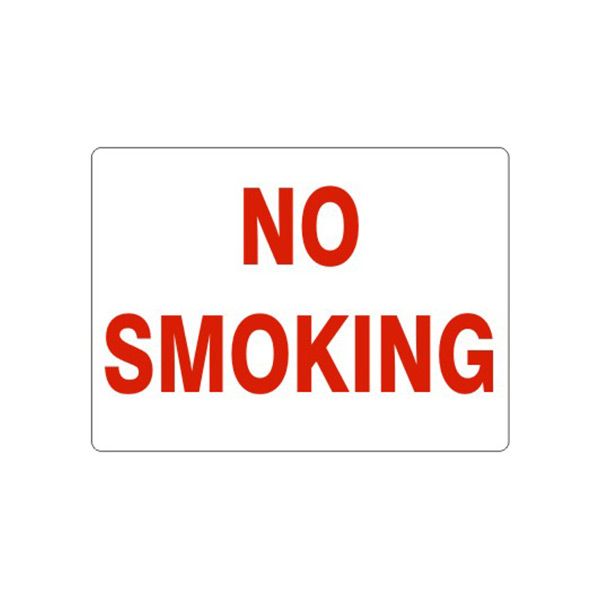 No Smoking - Red On White, Plastic (.040), 14X20