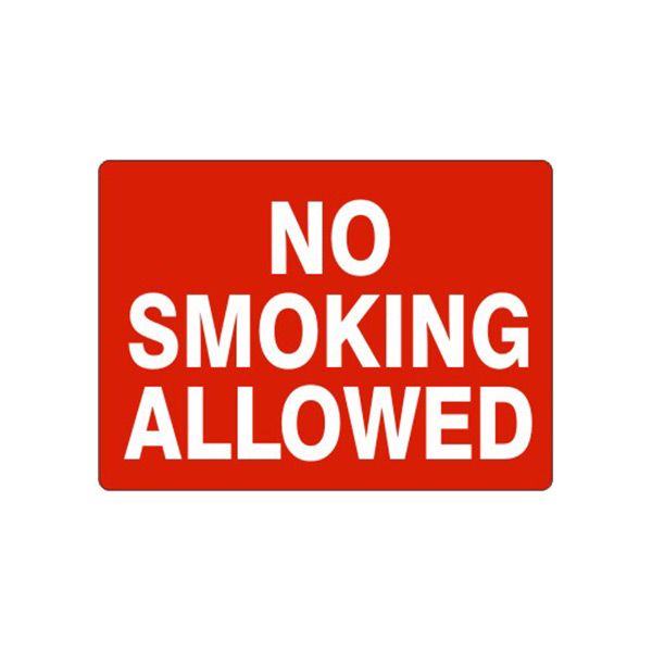 No Smoking Allowed sign, Aluminum (.040), 7X10