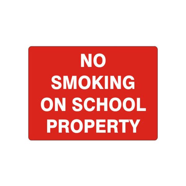 No Smoking On School Property sign, Adhesive Vinyl, 7X10