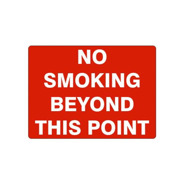 No Smoking Beyond This Point, Plastic (.040), 14X20