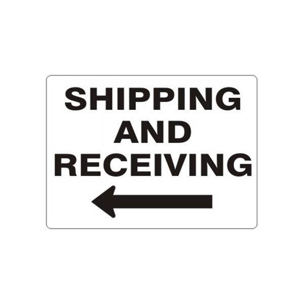 Shipping And Receiving Arrow  Left sign, Adhesive Vinyl, 7X10