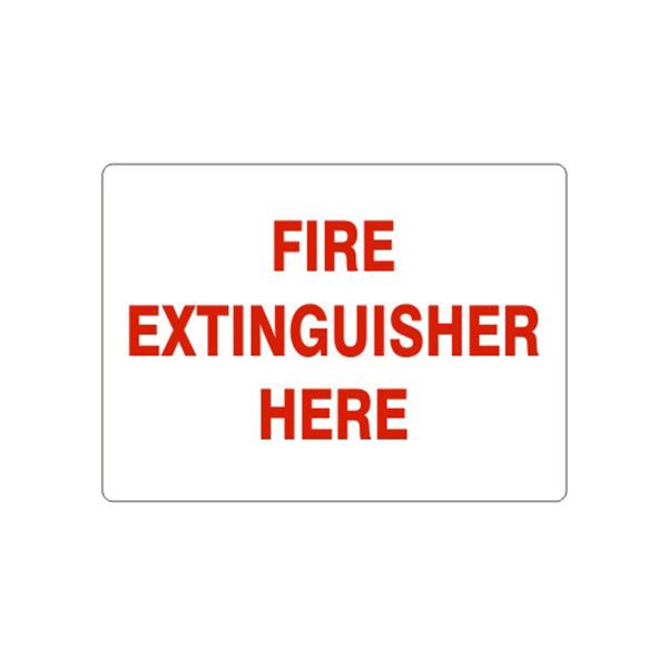 Fire Extinguisher Here sign, Aluminum (.040), 14X20