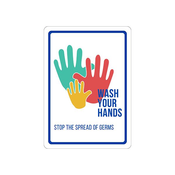 Wash Your Hands - Germ And Virus Prevention Sign sign, Adhesive Vinyl, 10X7