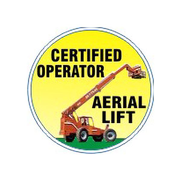 Certified Operator Aerial Lift With  Color Ilift Truck – Helmet / Hard Hat Markers, Reflective Adhesive Vinyl, 2X2