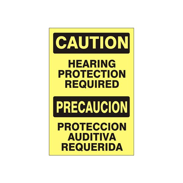 Hearing Protection Required Precaucion Proteccion Auditiva Requerida, Plastic (.040), 14X10