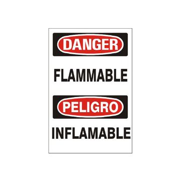 Danger: Flammable Peligro Inflamable sign - M-992141 Danger: Flammable Peligro Inflamable sign, Aluminum (.040), 20X14