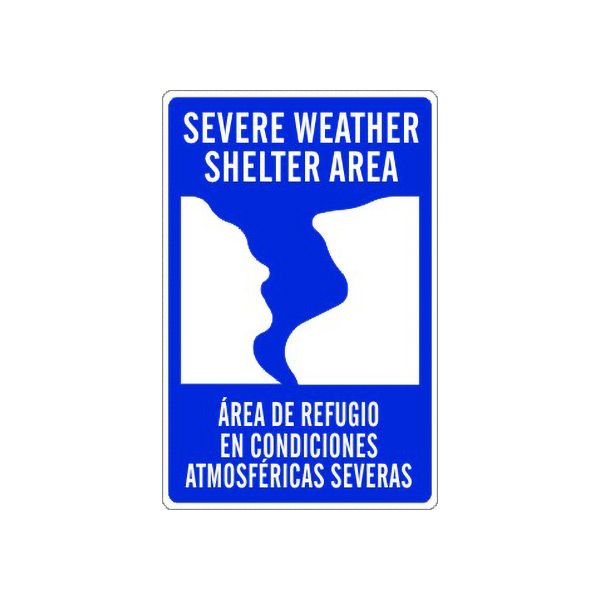Severe Weather Shelter Area / Área De Refugio En Condiciones Atmosféricas, Plastic (.040), 14X20