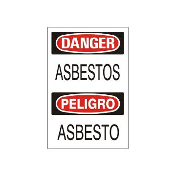 Asbestos  Peligro Asbesto - Danger Sign sign - M-991834 Asbestos  Peligro Asbesto - Danger Sign sign, Adhesive Vinyl, 10X14