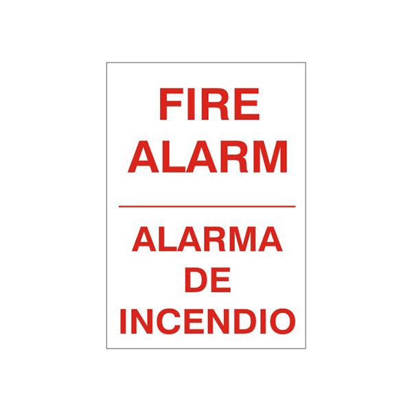 Fire Alarm Alarma De Incendio, Plastic (.040), 20X14